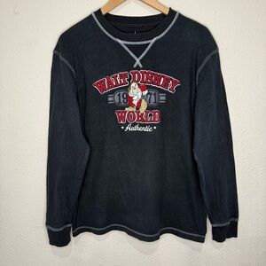 Disney World Grumpy Sweatshirt Black Long Sleeve Appliqué Graphic Men’s Medium